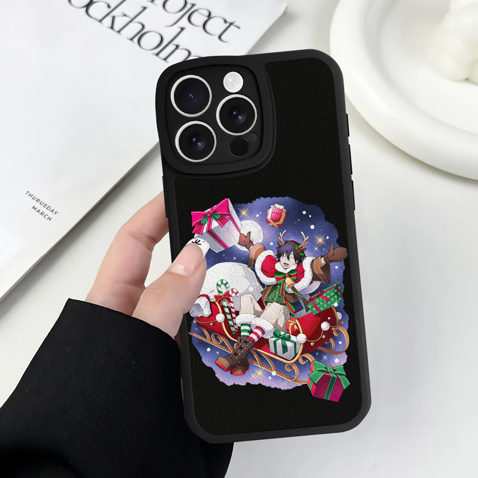 （画像用） 文豪ストレイドッグス Bungo Stray Dogs 【iPhone 16シリーズ対応】シリコンスマホケース（レザー調） 材質：シリコン